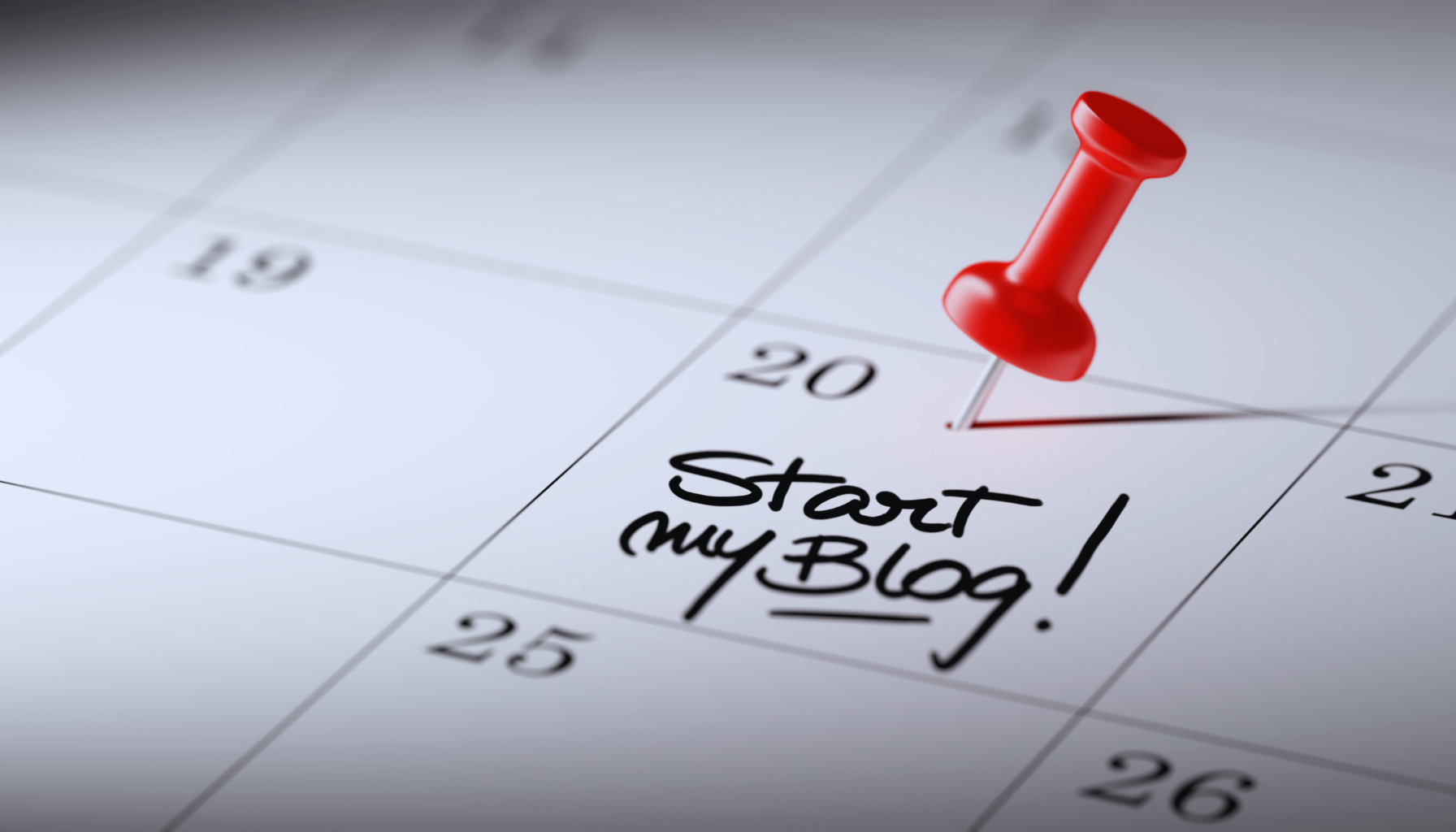start my blog word in a calendar schedule